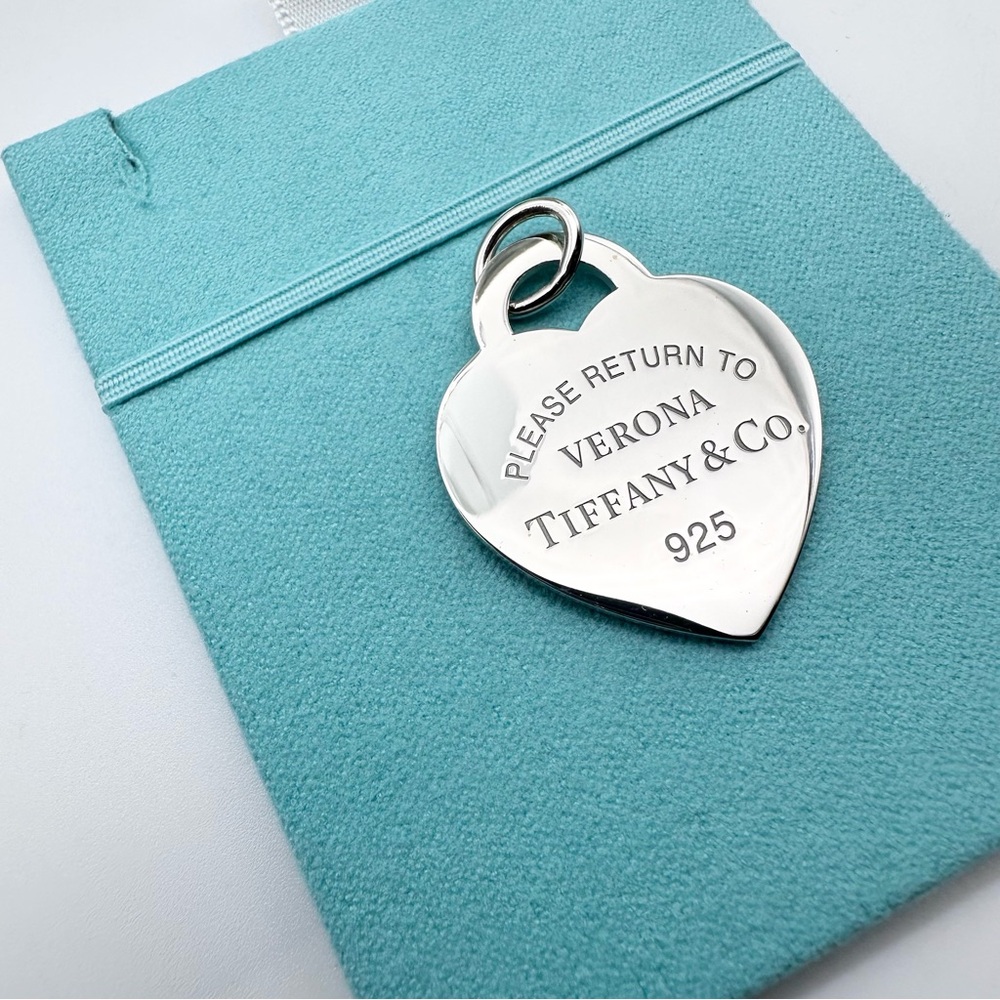 Tiffany & Co. Verona XL heart rtt Silver Heart Pendant New